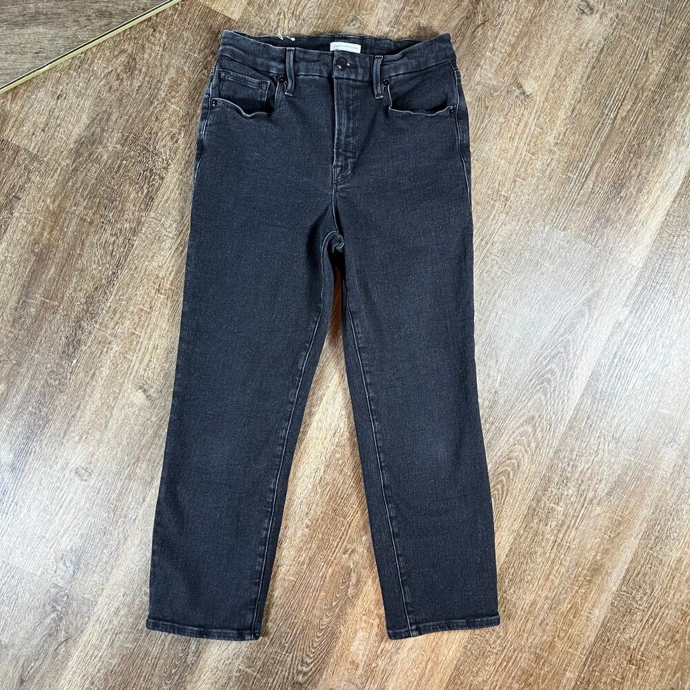 Good American Good Legs Straight Jeans Black Jeans